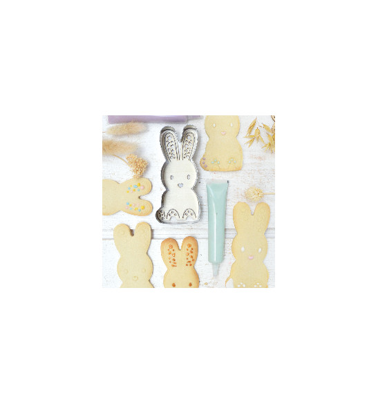 Cookie cutter + wood embosser "rabbit"