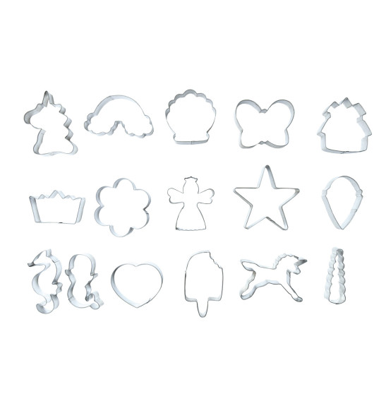 Bucket of 16 Fairytale - themed cookie cutters