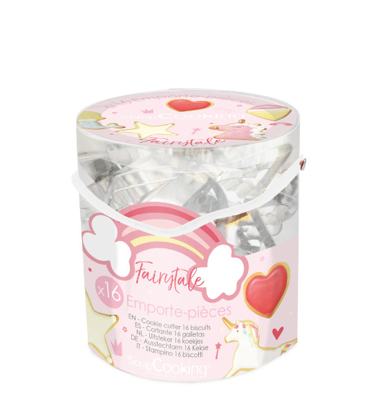 Bucket of 16 Fairytale - themed cookie cutters - ScrapCooking