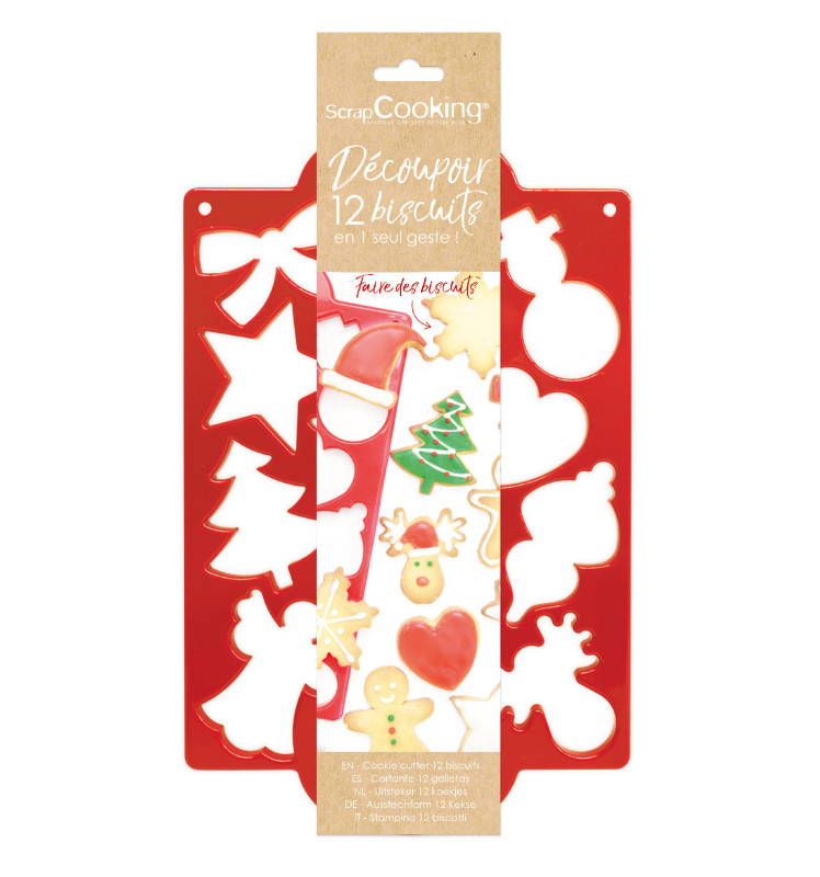 Christmas-themed multi-cookie cutter sheet