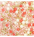Sweetened decors pink gold rods mix 70g