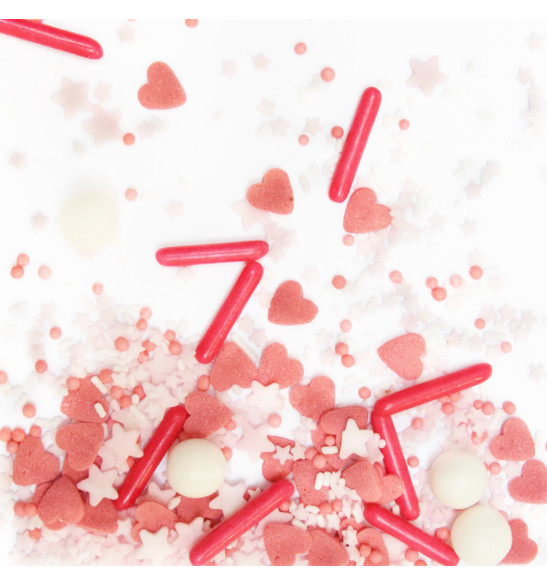 Sweetened decors pink rods mix 70g - ScrapCooking®