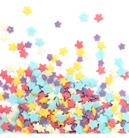 Multicolour stars sugar sprinkles