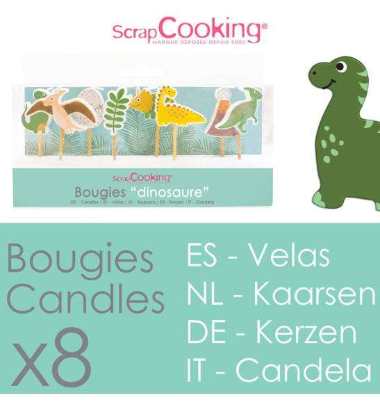 8 Dinosaur candles