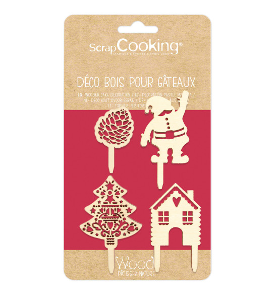 4 accessoires déco Noël bois - ScrapCooking