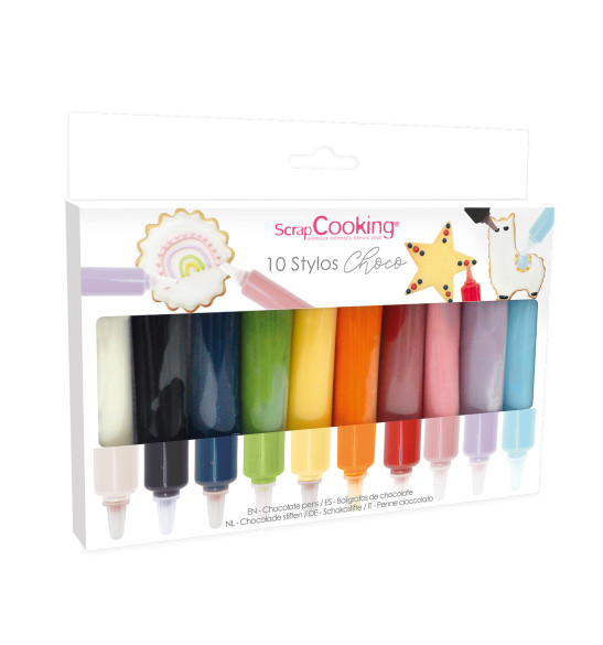 Box of 10 Choco Pens Ready to use colour icing - choco flavour