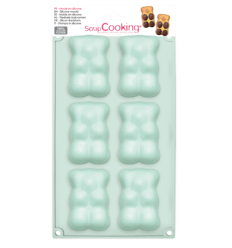 Silicone mould 6 teddy bears ScrapCooking®