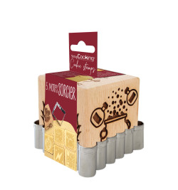 Wooden cookie stamp "Wizard" + cutter - ScrapCooking