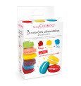 3 powdered artificial food colourings - red, yellow, blue