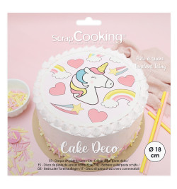 Unicorn sugarpaste disc 18cm - ScrapCooking®