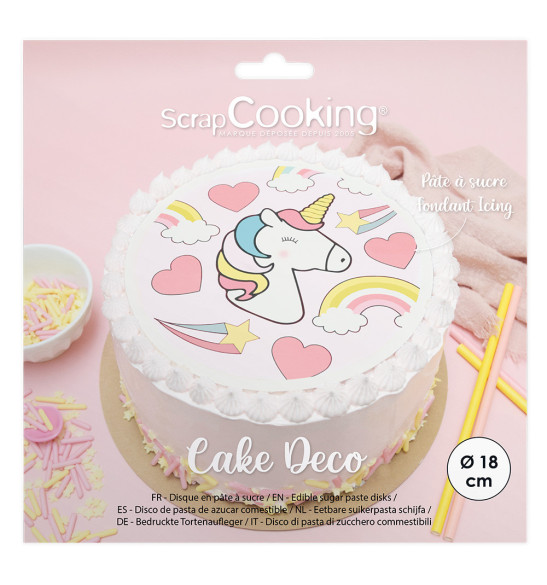 Disque de pâte à sucre Licorne réf.7330