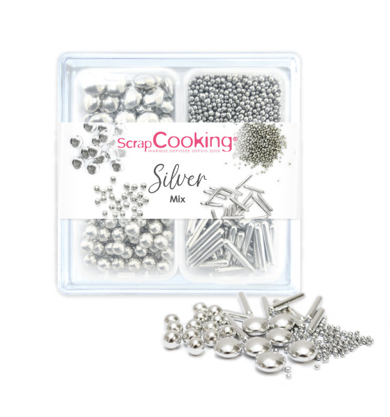 Mix sweet decorations Silver 63g