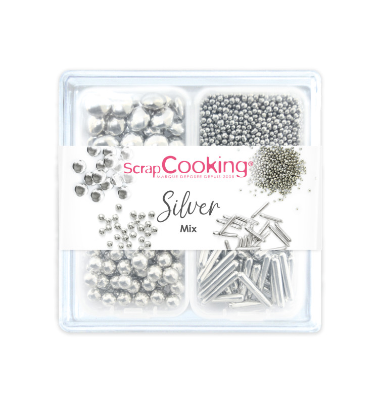 Mix sweet decorations Silver 63g