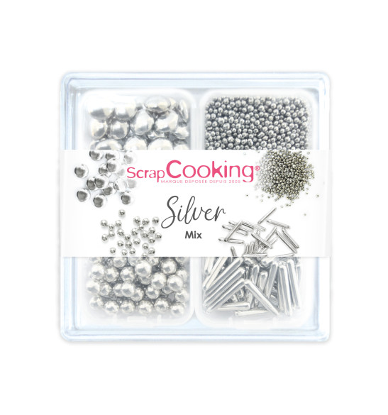 Mix sweet decorations Silver 63g