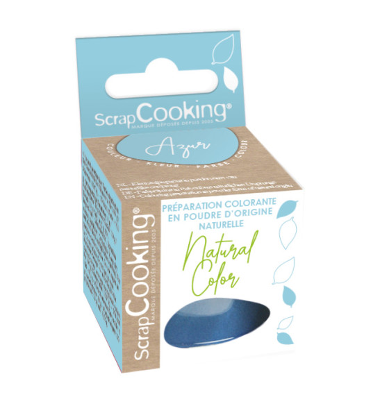 Colorant en poudre bleu azur d'origine naturelle - ScrapCooking