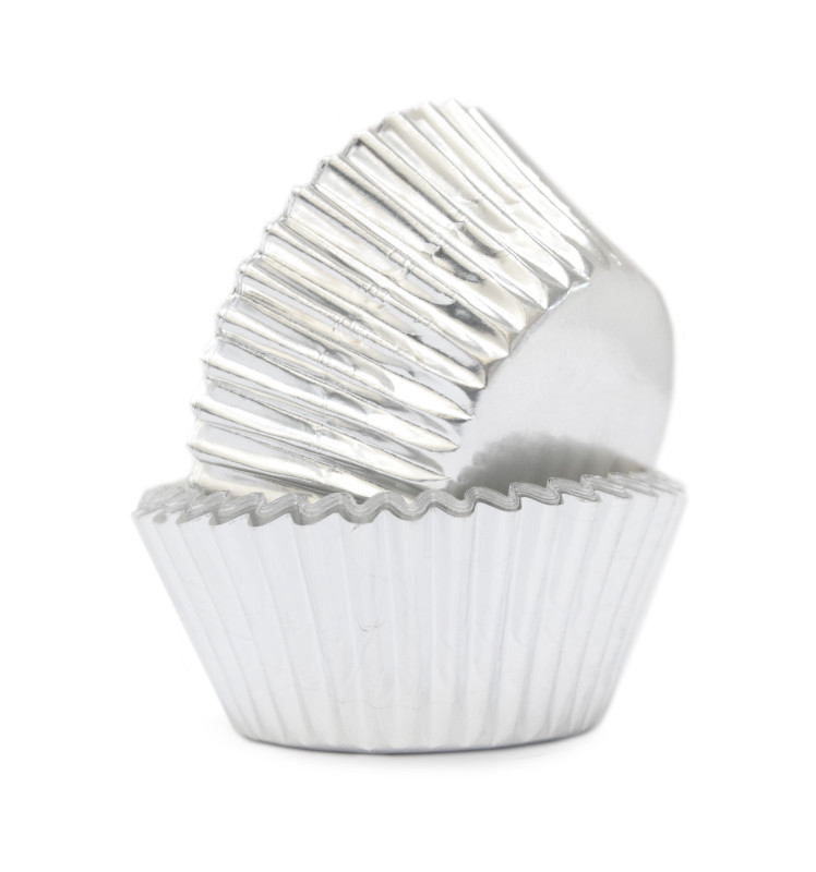 48 Silver cupcake cases