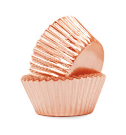 48 Pink gold cupcake cases