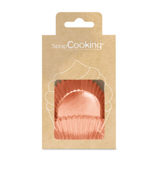 48 Pink gold cupcake cases