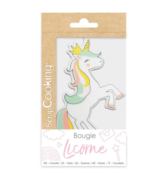 Packaging bougie XXL Licorne réf.0344 - ScrapCooking