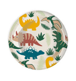 8 Dino paper party plates - ScrapCooking®