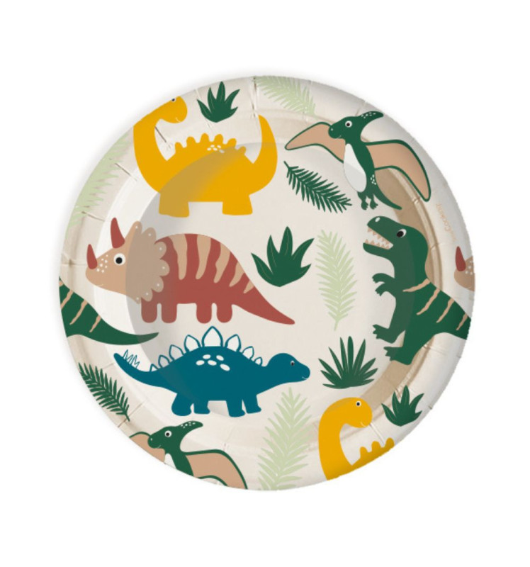 8 Dino paper party plates