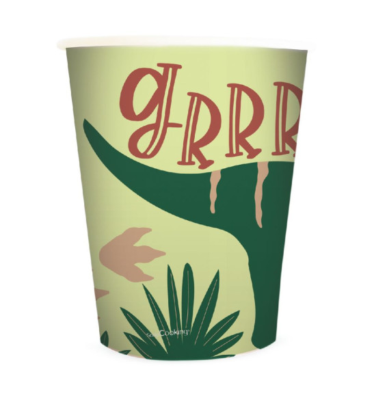 8 Dino paper party cups