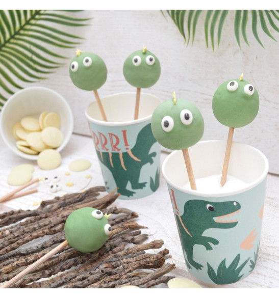 Ambiance cake pops avec gobelets Dino réf.0207 - ScrapCooking