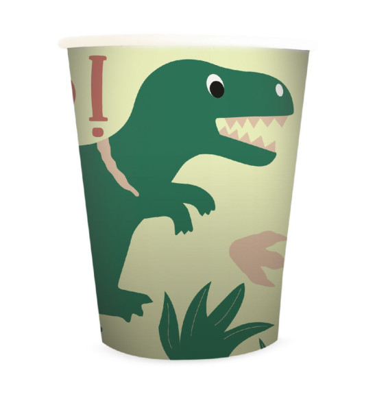 8 Dino paper party cups