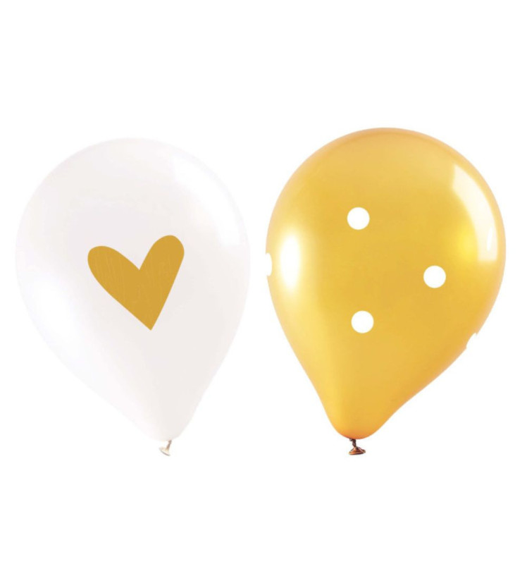 6 Gold balloons