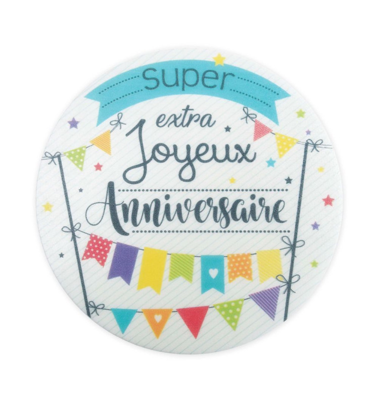 Disque azyme Joyeux anniversaire Ø 14 cm