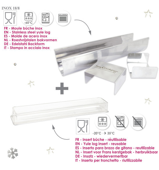 Stainless steel log mould + insert