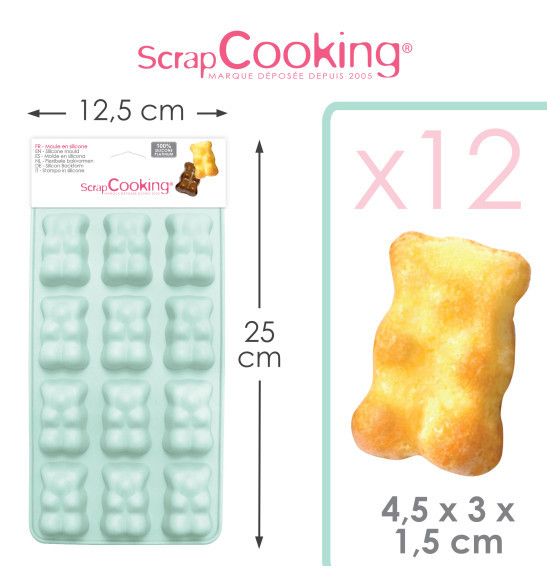 Moule silicone oursons guimauve taille cavités oursons - ScrapCooking