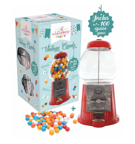 Packaging avec contenu distributeur de bobons vintage réf. 0600 - ScrapCooking