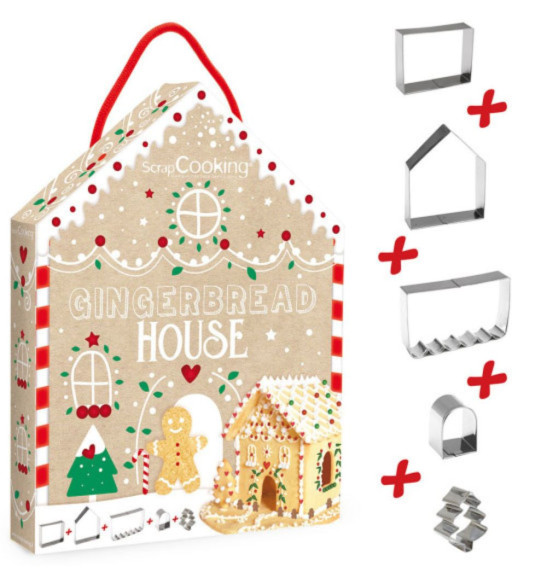 Packaging kit découpoirs maison pain d'épices avec contenu réf.3975 - ScrapCooking