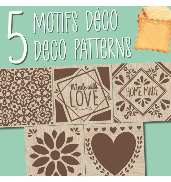 Motifs tampon à biscuits bois déco + découpoir - ScrapCooking