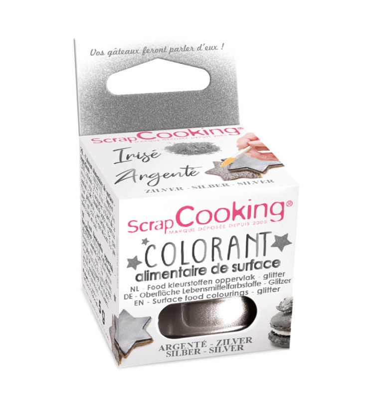Surface food colourings -  glitter SILVER - ScrapCooking