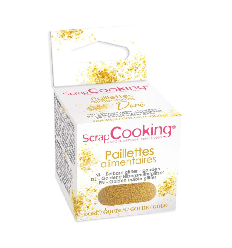 Paillettes alimentaires dorées 5g