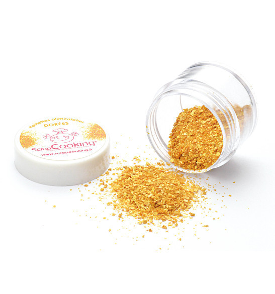 Paillettes alimentaires dorées 5 gr SCRAPCOOKING® - Culinarion