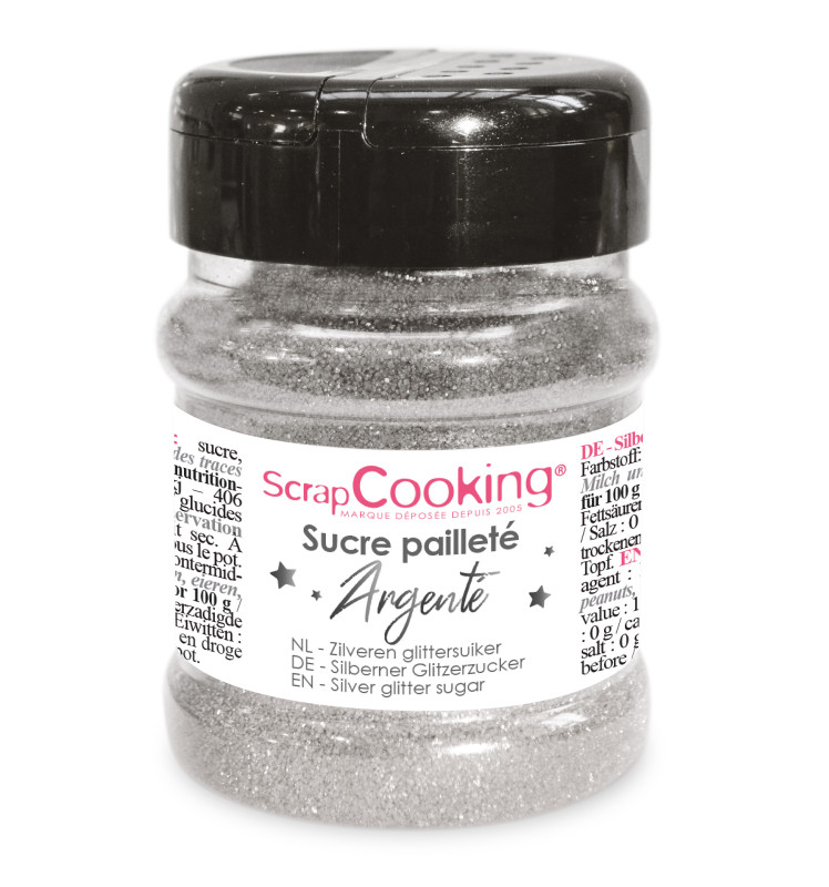 Pâte à sucre noire 250 g + paillettes dorées Scrapcooking 