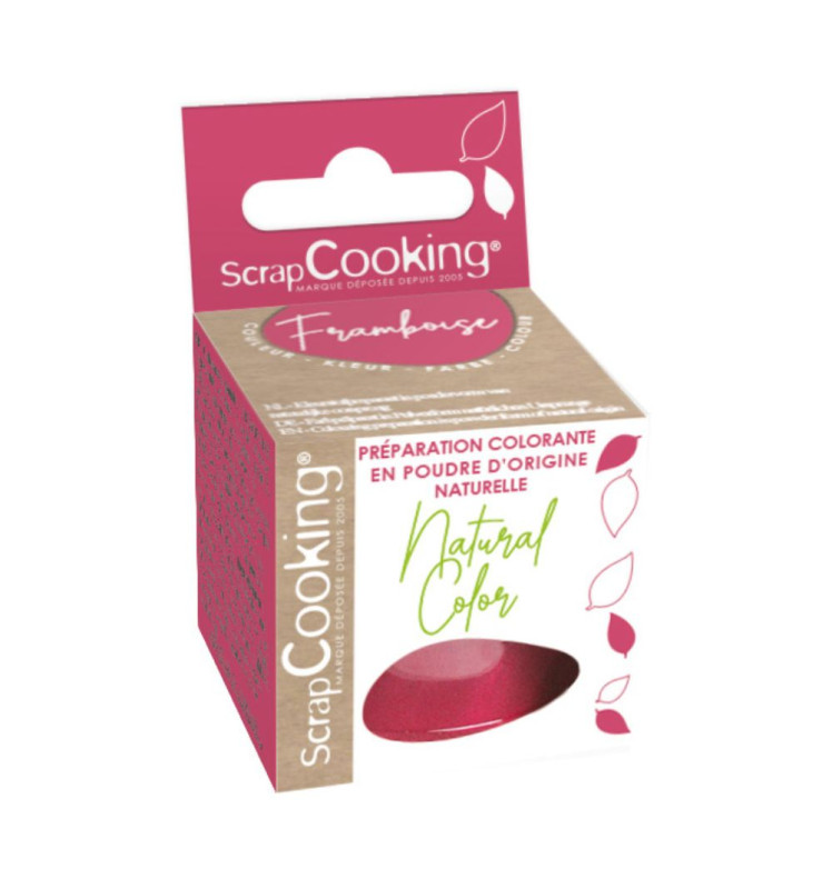 Colorant alimentaire en poudre rouge framboise - hydrosoluble - 10