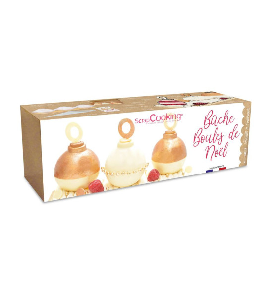 Kit moule buche boules de Noël - ScrapCooking