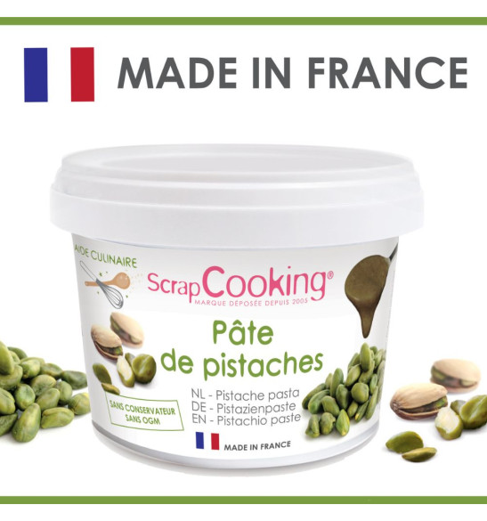 Pot de pâte de praliné pistaches 200g Made in France - ScrapCooking