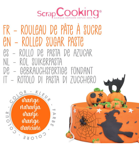 Rouleau Pâte à Sucre Orange 430g