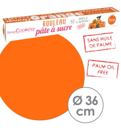 Contenu Rouleau de pâte à sucre orange 36 cm - Scrapcooking