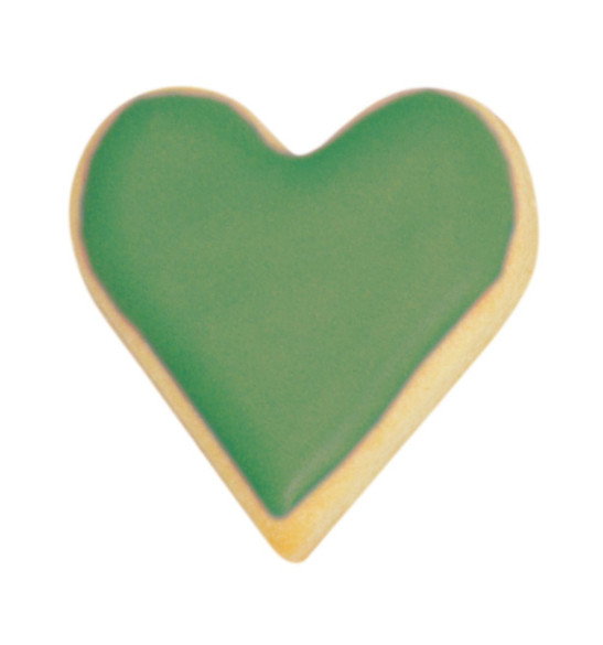 Ambiance biscuits coeur avec préparation colorane en poudre d'origine naturelle Vert Émeraude 10g - ScrapCooking