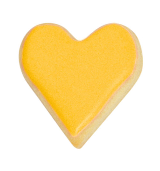 Ambiance Biscuit coeur glaçage avec préparation colorante d'origine naturelle Jaune Safran 10g - ScrapCooking