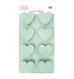 Silicone mould with 8 heart...