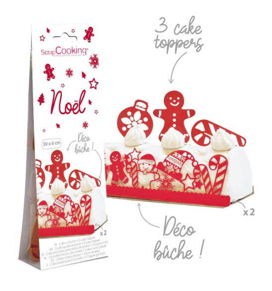 Cake scenery wrapper + cake toppers Christmas