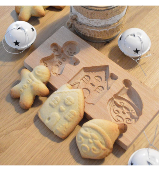 Wooden mold for filled biscuits Christmas