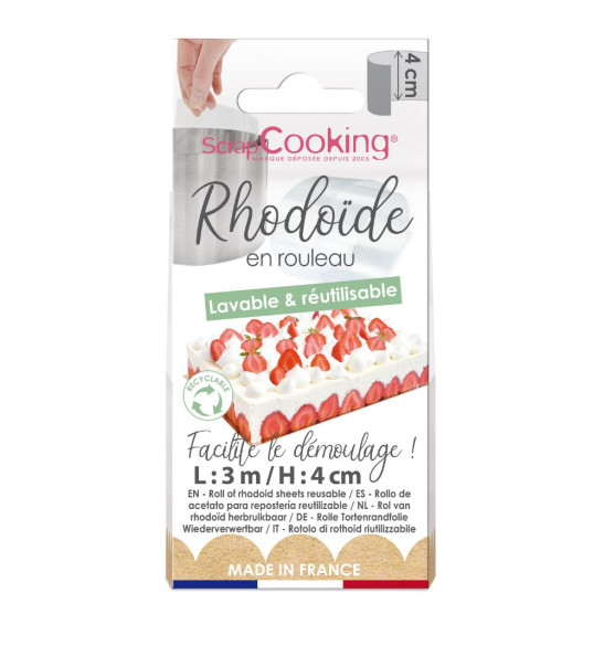 Packaging Ruban rhodoïde entremets 3 m x H.4 cm - ScrapCooking